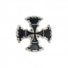 Concho biker double croix à finition nickel noire, 2,9x2,9 cm, avec vis de fixation fournie.
