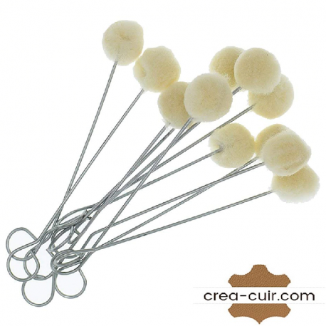 Applicateur en laine à teinture cuir - Lot de 10 pièces