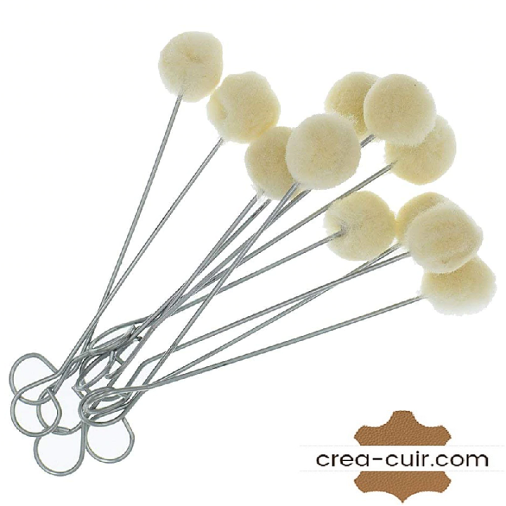 Applicateur en laine à teinture cuir - Lot de 10 pièces