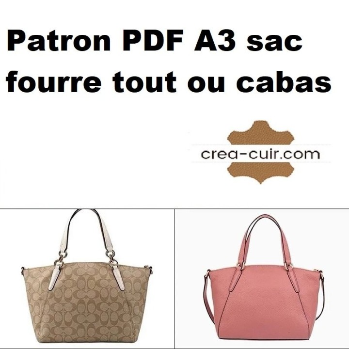 Patron PDF A3 sac cabas ou fourre tout