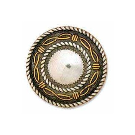 Concho western plaqué argent et or