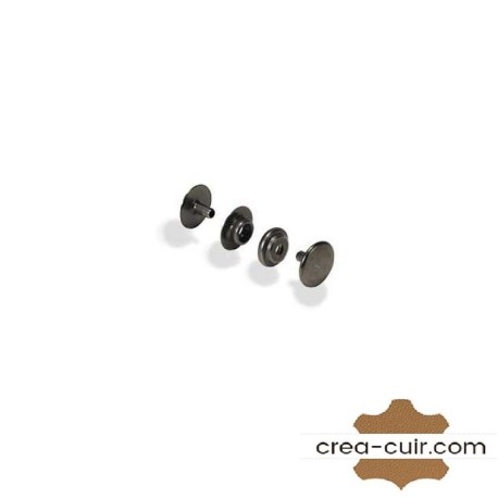 Sachet de 10 boutons pression finition noire 13 mm pour créations en cuir