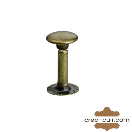 Lot de 100 rivets à simple calotte en finition laiton vieilli pour le travail du cuir