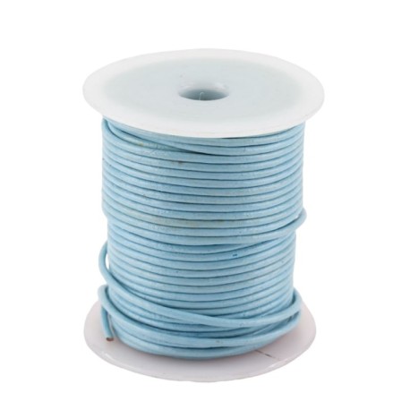 Bobine de lacet de cuir rond bleu