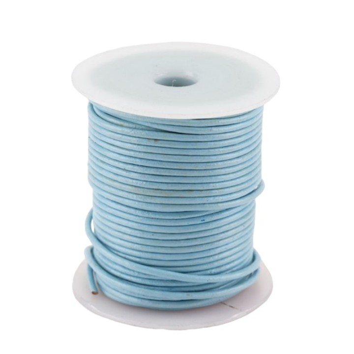 Bobine de lacet de cuir rond bleu