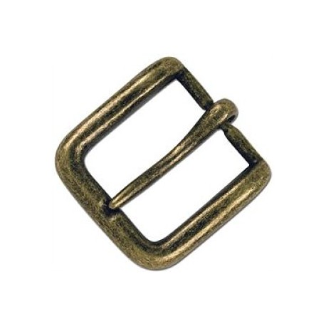 Boucle de ceinture en laiton massif finition antique pour lanière de cuir de 32 mm