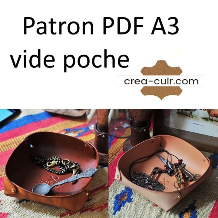 Patron vide poche en cuir