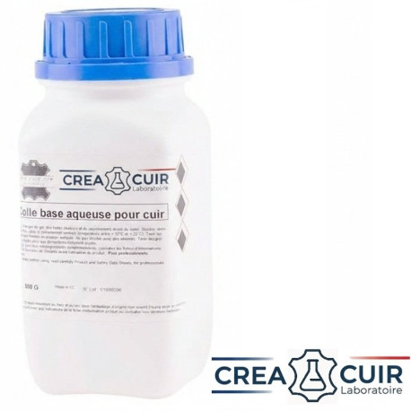 Colle professionnelle aqueuse pour cuir, pot de 500gr