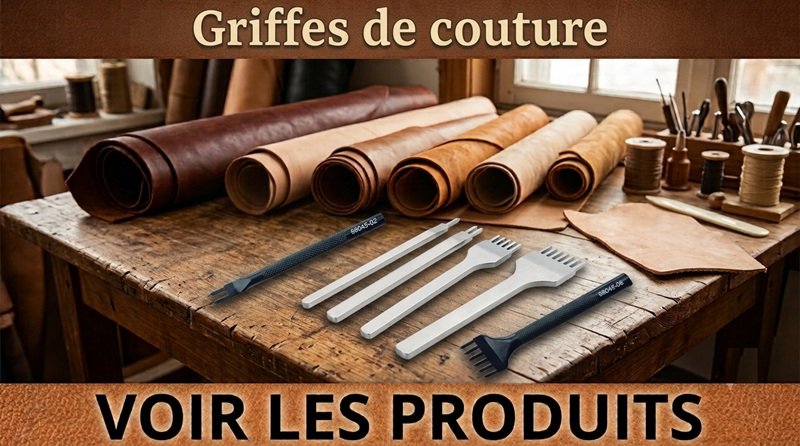 Griffe a frapper pour percer le cuir
