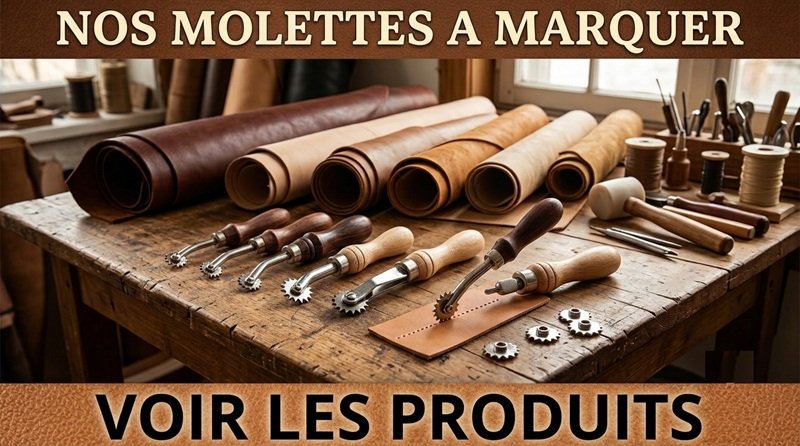 Molette à marquer pour une couture du cuir à la main