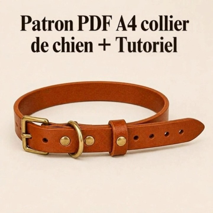 Patron PDF collier de chien en cuir + Tutoriel