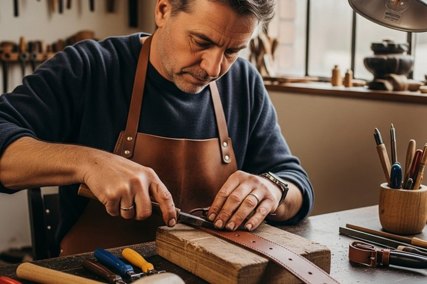 La réalisation d'une ceinture en cuir